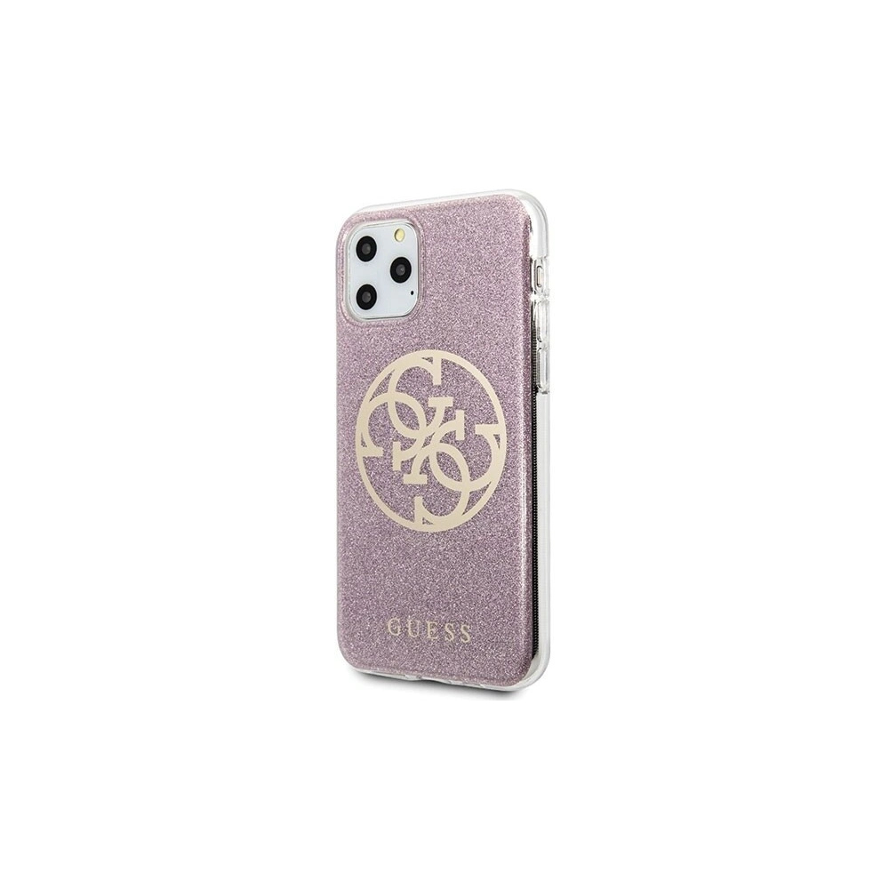 Hurtownia GSM - Etui Guess GUHCN65PCUGLPI Apple iPhone 11 Pro Max różowy/pink hard case 4G Circle Glitter - GUE284PNK - {ean13} - Hurt