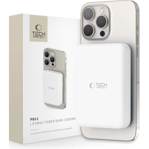 Hurtownia GSM - Powerbank Tech-Protect PB11 Lifemag MagSafe 10000mAh Bílý - THP2888 - {ean13} - Hurt