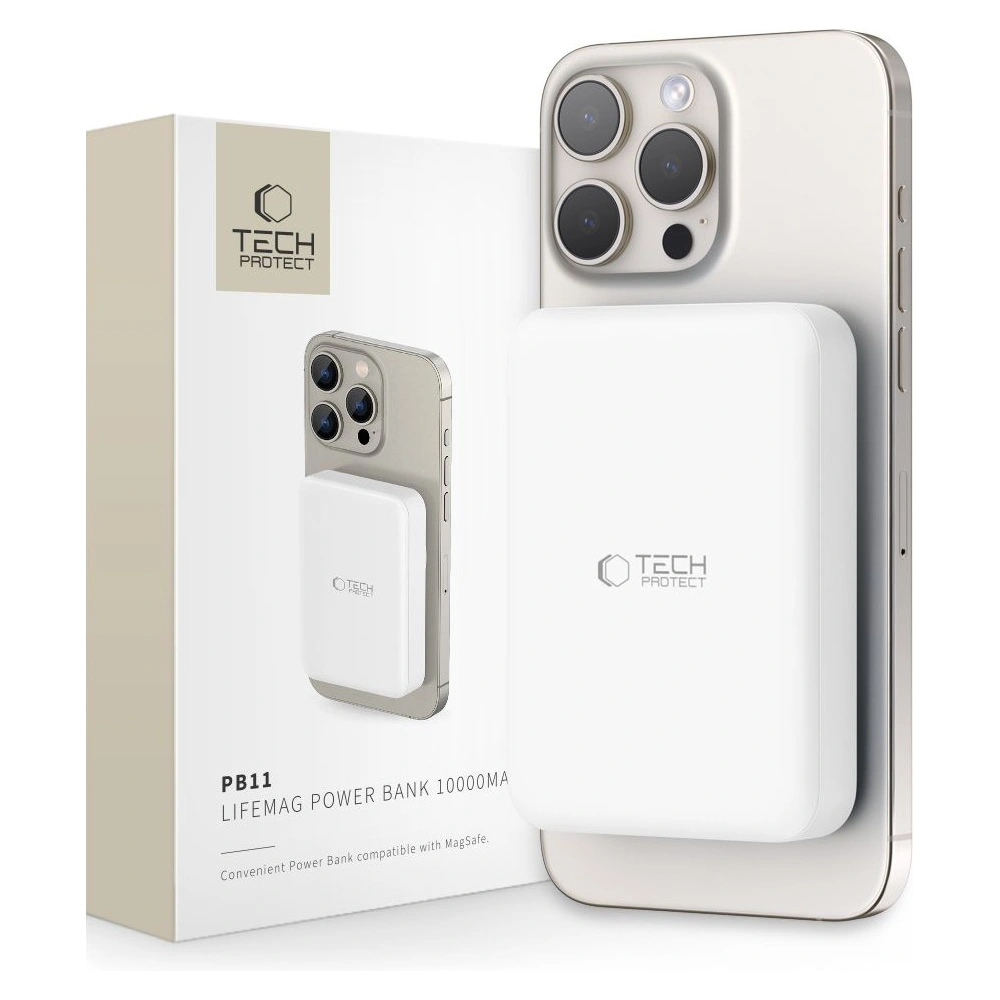 Hurtownia GSM - Powerbank Tech-Protect PB11 Lifemag MagSafe 10000mAh White - THP2888 - {ean13} - Hurt