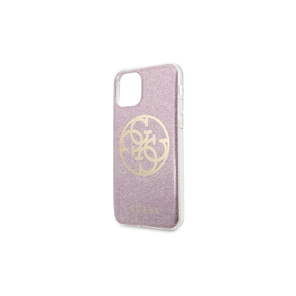 Hurtownia GSM - Etui Guess GUHCN65PCUGLPI Apple iPhone 11 Pro Max różowy/pink hard case 4G Circle Glitter - GUE284PNK - {ean13} - Hurt