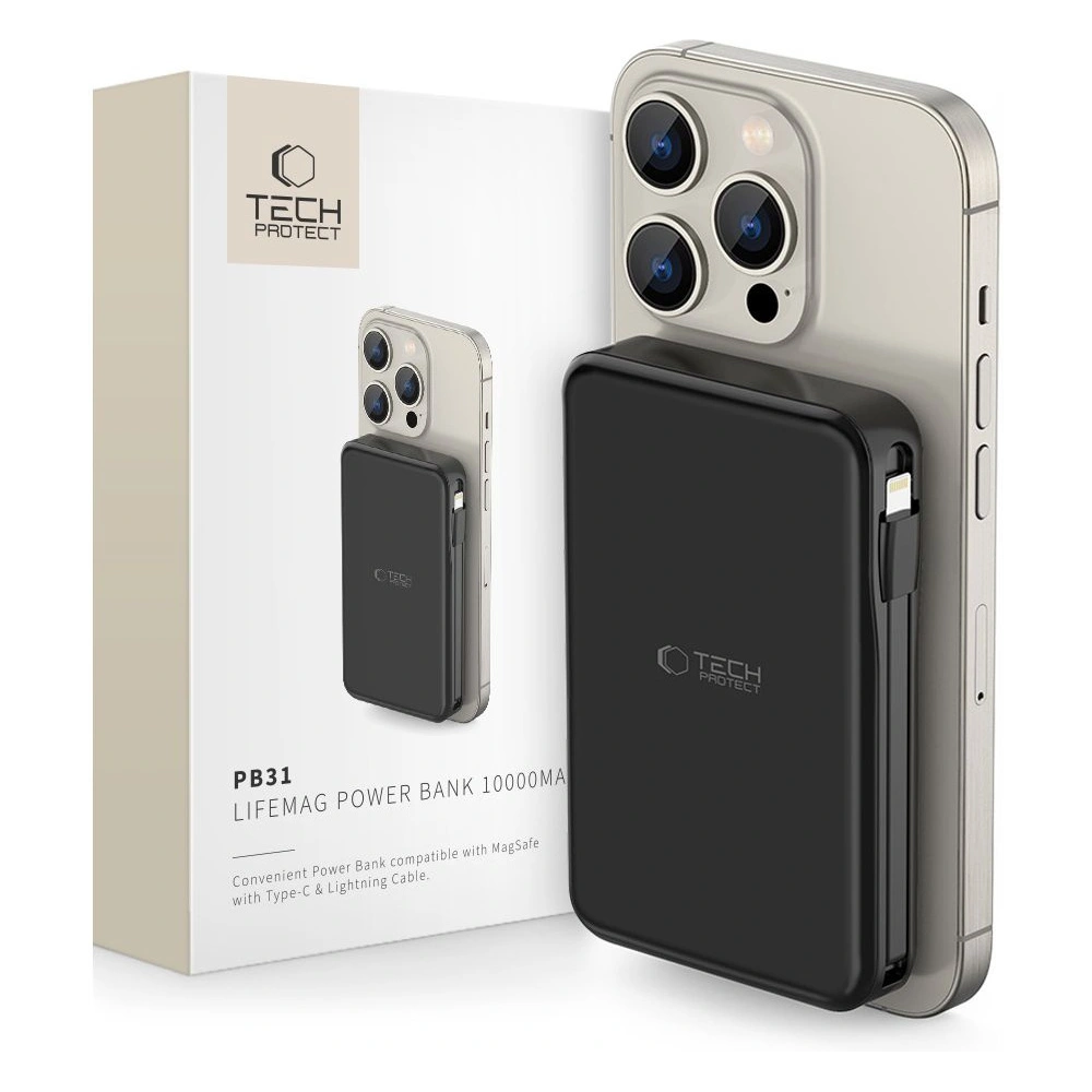 Hurtownia GSM - Powerbank Tech-Protect PB31 Lifemag MagSafe 10000mAh Black - THP2889 - {ean13} - Hurt