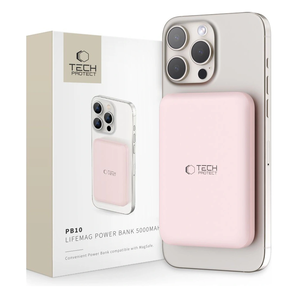 Hurtownia GSM - Powerbank Tech-Protect PB10 LifeMag MagSafe 5000mAh Rózsaszín - THP2891 - {ean13} - Hurt