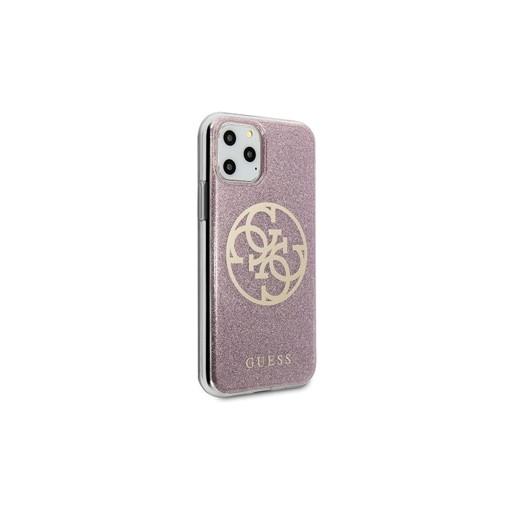 Hurtownia GSM - Etui Guess GUHCN65PCUGLPI Apple iPhone 11 Pro Max różowy/pink hard case 4G Circle Glitter - GUE284PNK - {ean13} - Hurt