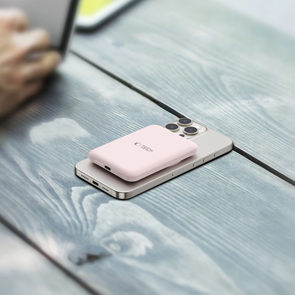 Hurtownia GSM - Powerbank Tech-Protect PB10 LifeMag MagSafe 5000mAh Růžová - THP2891 - {ean13} - Hurt
