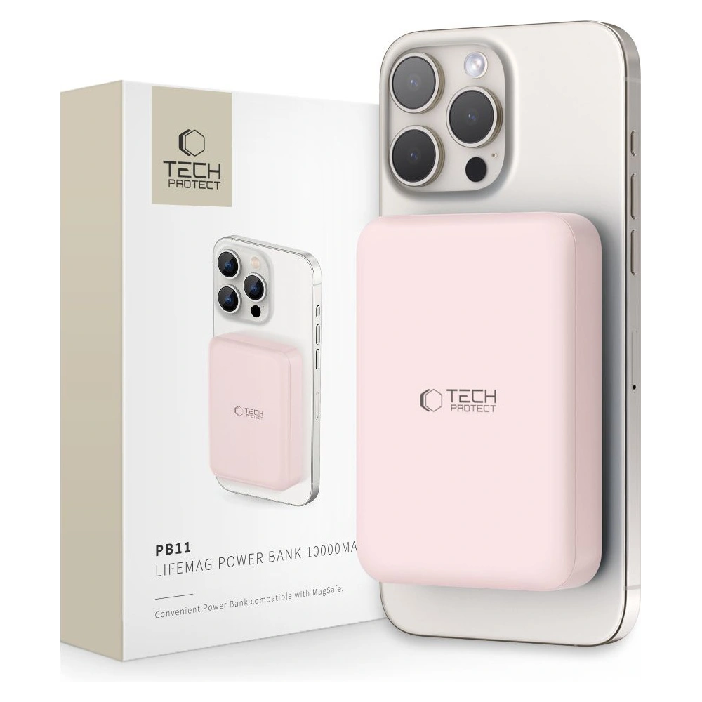Hurtownia GSM - Powerbank Tech-Protect PB11 Lifemag MagSafe 10000mAh Pink - THP2892 - {ean13} - Hurt
