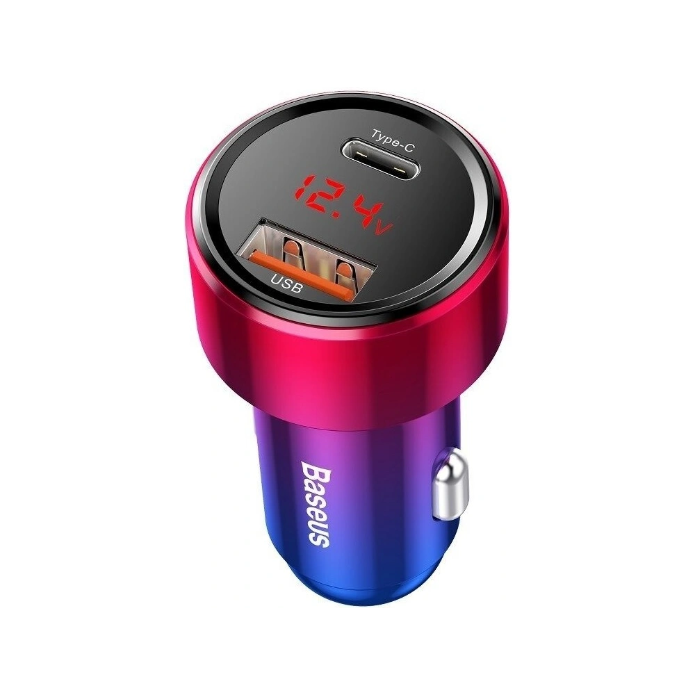 Hurtownia GSM - Ładowarka samochodowa Baseus Magic USB + USB-C QC 4.0 PD 45W (czerwono-niebieska) - BSU702REDBLU - {ean13} - Hurt