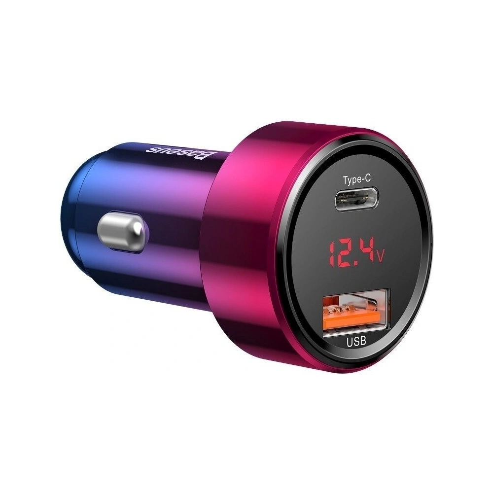 Hurtownia GSM - Ładowarka samochodowa Baseus Magic USB + USB-C QC 4.0 PD 45W (czerwono-niebieska) - BSU702REDBLU - {ean13} - Hurt