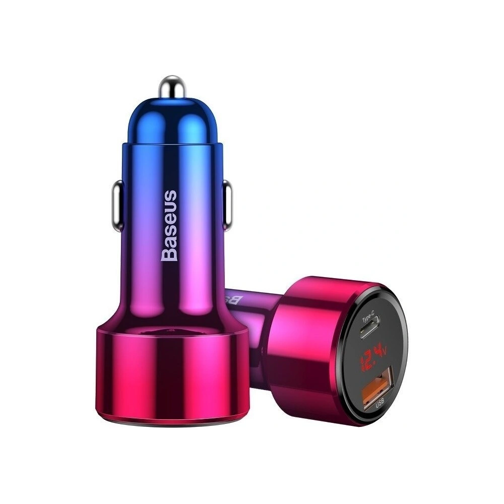 Hurtownia GSM - Ładowarka samochodowa Baseus Magic USB + USB-C QC 4.0 PD 45W (czerwono-niebieska) - BSU702REDBLU - {ean13} - Hurt