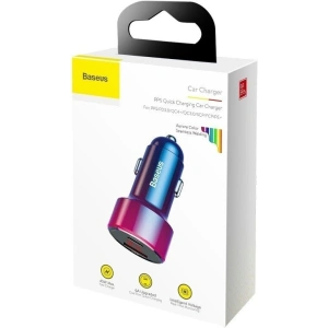 Hurtownia GSM - Ładowarka samochodowa Baseus Magic USB + USB-C QC 4.0 PD 45W (czerwono-niebieska) - BSU702REDBLU - {ean13} - Hurt