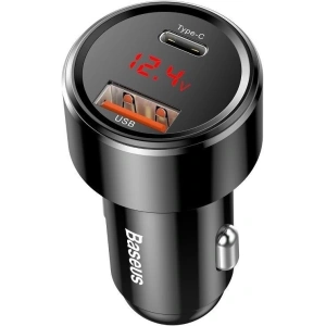 Ładowarka samochodowa Baseus Magic USB + USB-C QC 4.0  PD 45W (czarna)