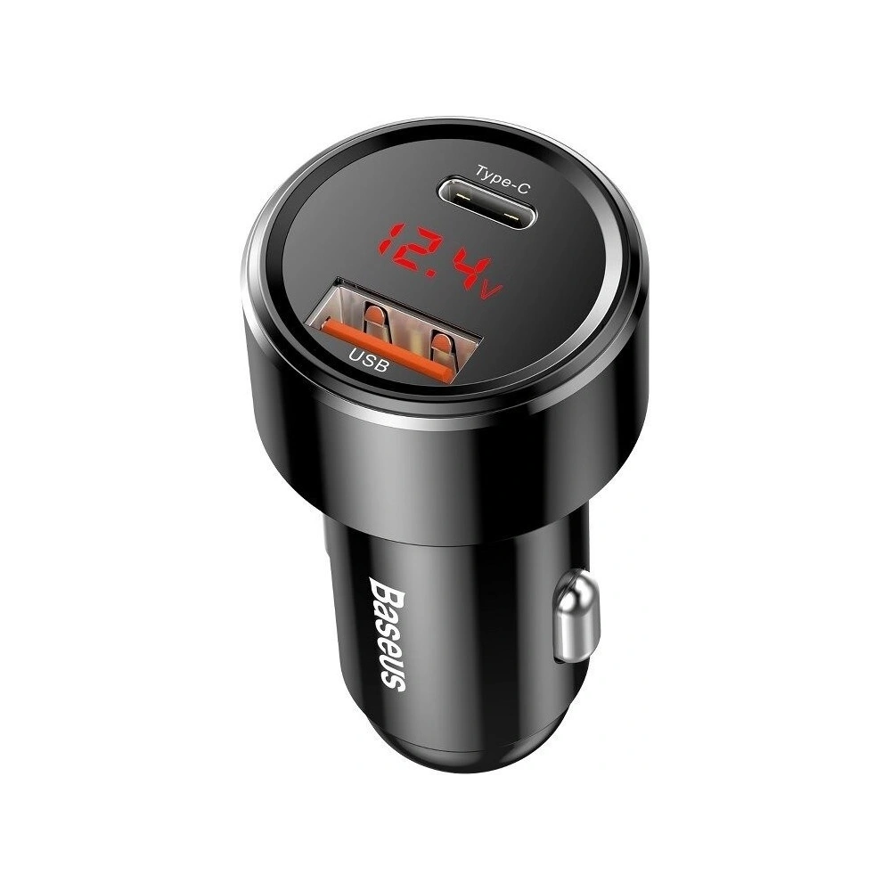 Hurtownia GSM - Ładowarka samochodowa Baseus Magic USB + USB-C QC 4.0 PD 45W (czarna) - BSU704BLK - {ean13} - Hurt