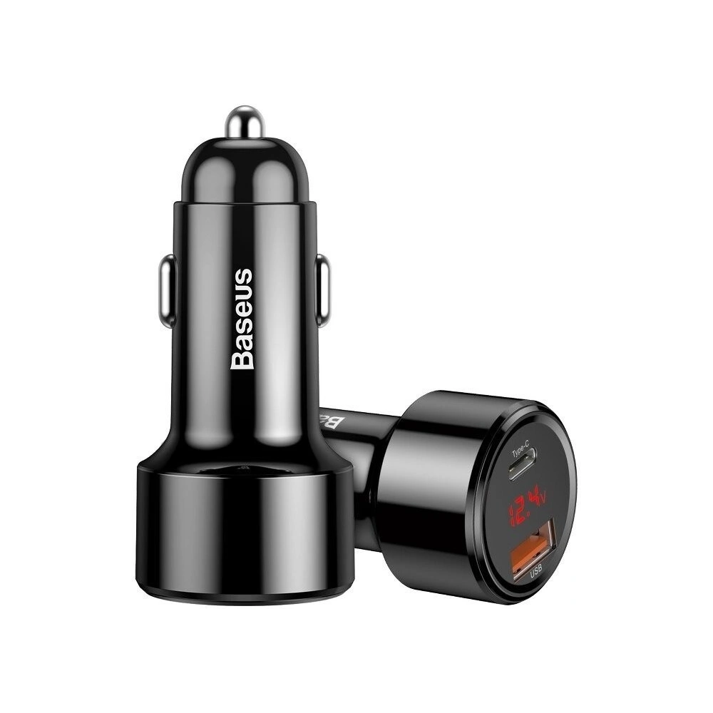 Hurtownia GSM - Ładowarka samochodowa Baseus Magic USB + USB-C QC 4.0 PD 45W (czarna) - BSU704BLK - {ean13} - Hurt
