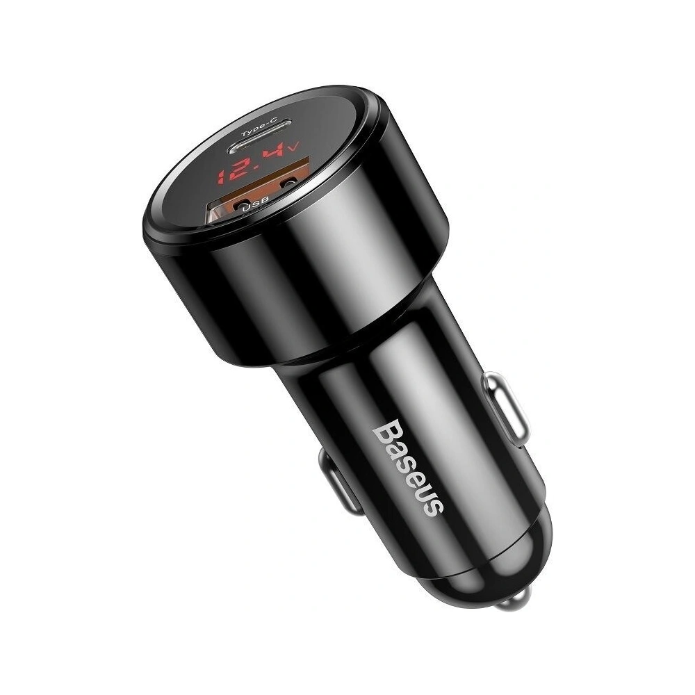 Hurtownia GSM - Ładowarka samochodowa Baseus Magic USB + USB-C QC 4.0 PD 45W (czarna) - BSU704BLK - {ean13} - Hurt