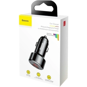 Hurtownia GSM - Ładowarka samochodowa Baseus Magic USB + USB-C QC 4.0 PD 45W (czarna) - BSU704BLK - {ean13} - Hurt