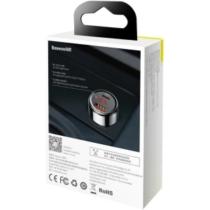 Hurtownia GSM - Ładowarka samochodowa Baseus Magic USB + USB-C QC 4.0 PD 45W (czarna) - BSU704BLK - {ean13} - Hurt