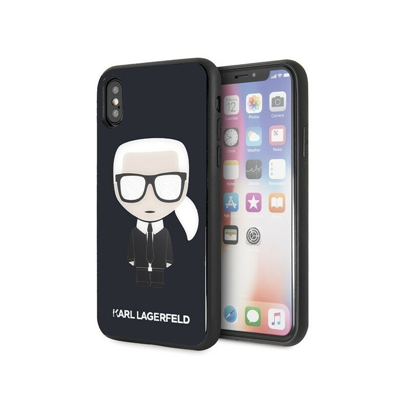 Hurtownia Karl Lagerfeld - 3700740444887 - KLD196NAVBLK - Karl Lagerfeld KLHCPXDLFKBK iPhone X/Xs navy black hard case Iconic Karl Glitter - B2B homescreen