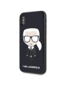 Hurtownia GSM - Karl Lagerfeld KLHCPXDLFKBK husă din plastic dur pentru iPhone X/Xs neagră navy Iconic Karl Glitter - KLD196NAVBLK - {ean13} - Hurt