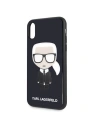 Hurtownia GSM - Karl Lagerfeld KLHCPXDLFKBK husă din plastic dur pentru iPhone X/Xs neagră navy Iconic Karl Glitter - KLD196NAVBLK - {ean13} - Hurt