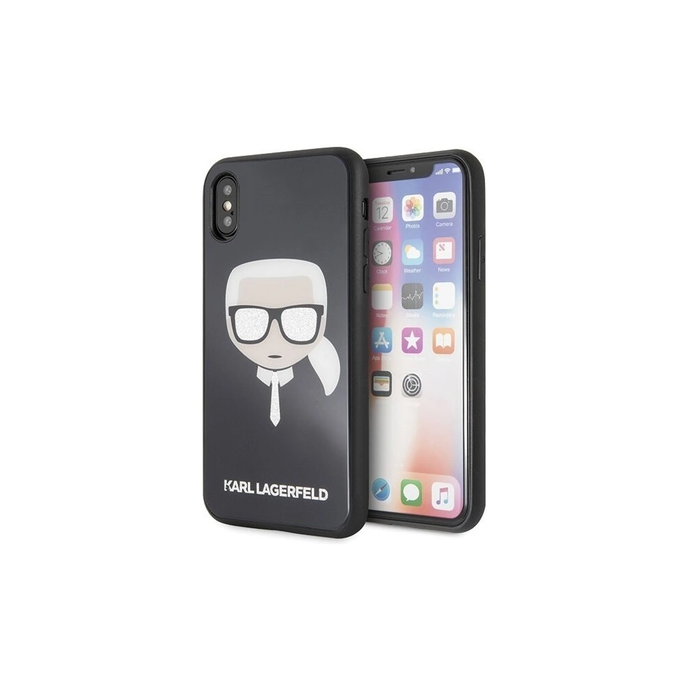 Hurtownia GSM - Karl Lagerfeld KLHCPXDLHBK iPhone X/Xs czarny/black Iconic Glitter Karl`s Head - KLD197BLK - {ean13} - Hurt