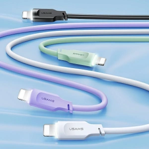 Hurtownia GSM - [OUTLET] Kabel USAMS Lithe Series USB/Lightning Rychlé nabíjení 2,4A 1,2m purpurový/purple (US-SJ565) - OT-697 - {ean13} - Hurt