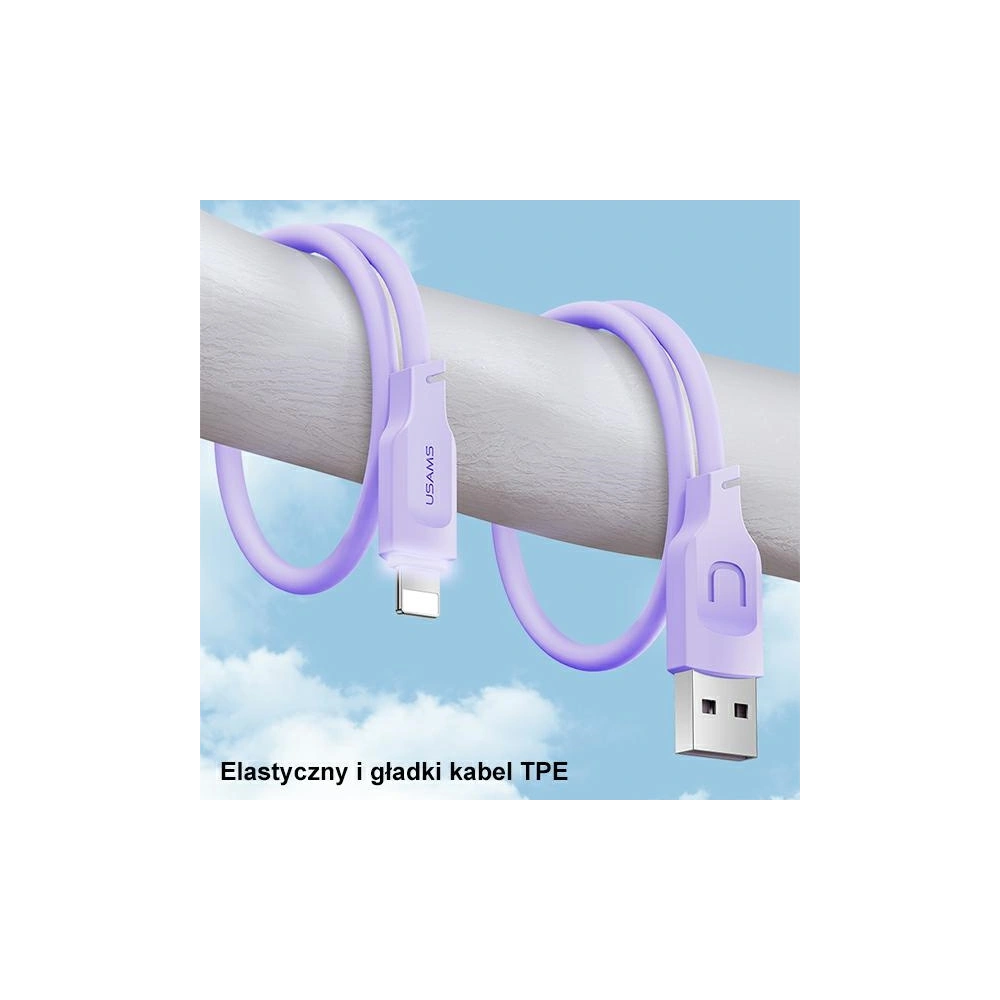Hurtownia GSM - [OUTLET] USAMS Lithe Series Kabel USB/Lightning Schnellladung 2,4A 1,2m lila/purple (US-SJ565) - OT-697 - {ean13} - Hurt