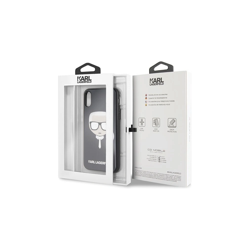 Hurtownia GSM - Karl Lagerfeld KLHCPXDLHBK iPhone X/Xs czarny/black Iconic Glitter Karl`s Head - KLD197BLK - {ean13} - Hurt
