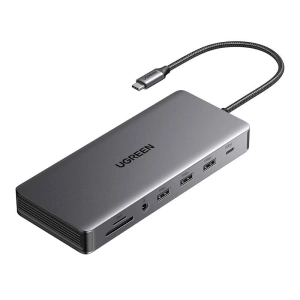 Hurtownia GSM - Adaptér UGREEN CM681 USB-C / 4xUSB-A, 2xHDMI, DP, RJ45, SD/TF, AUX, USB-C PD 100W šedý - UGR1851 - {ean13} - Hurt