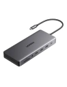 Adapter UGREEN CM681 USB-C / 4xUSB-A, 2xHDMI, DP, RJ45, SD/TF, AUX, USB-C PD 100W szary
