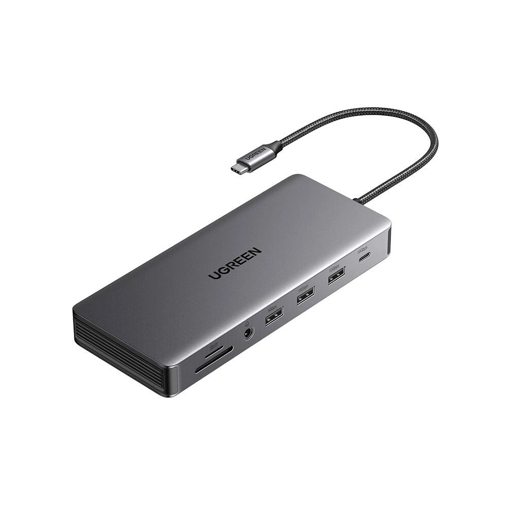 Hurtownia GSM - Adapter UGREEN CM681 USB-C / 4xUSB-A, 2xHDMI, DP, RJ45, SD/TF, AUX, USB-C PD 100W szary - UGR1851 - {ean13} - Hurt