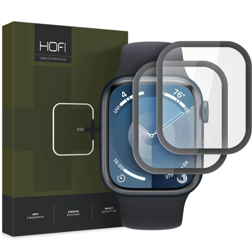 Szkło hybrydowe Hofi Hybrid Pro+ Apple Watch 7/8/9 45mm black [2 PACK]