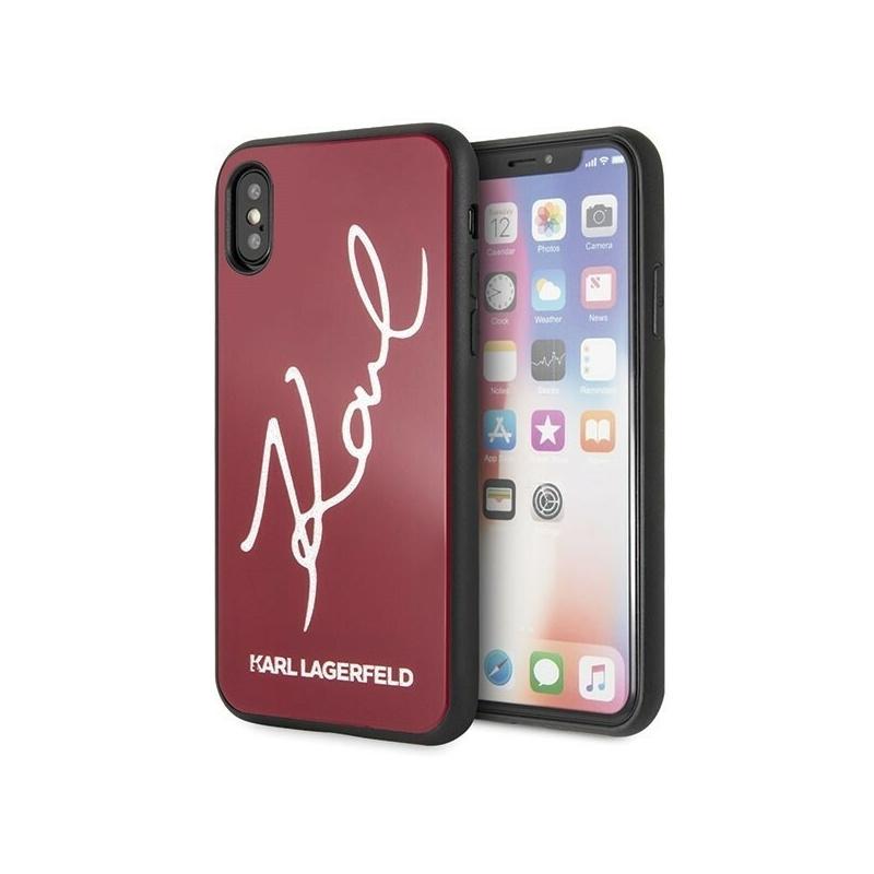 Hurtownia Karl Lagerfeld - 3700740445099 - KLD200RED - Karl Lagerfeld KLHCPXDLKSRE iPhone X/Xs czerwony/red hard case Signature Glitter - B2B homescreen