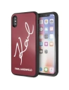 Karl Lagerfeld KLHCPXDLKSRE iPhone X/Xs czerwony/red hard case Signature Glitter
