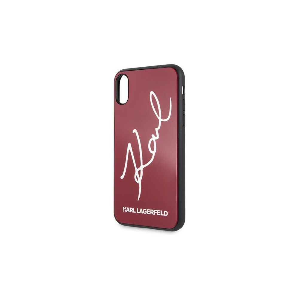 Karl Lagerfeld KLHCPXDLKSRE iPhone X/Xs czerwony/red hard case Signature Glitter