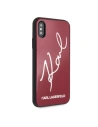 Karl Lagerfeld KLHCPXDLKSRE iPhone X/Xs czerwony/red hard case Signature Glitter