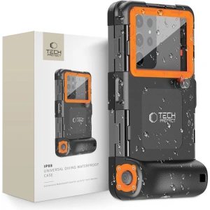 Hurtownia GSM - Univerzální voděodolné pouzdro Tech-Protect IPX8 Univerzální potápěčské vodotěsné pouzdro černá/oranžová - THP2902 - {ean13} - Hurt