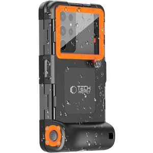 Hurtownia GSM - Univerzális vízálló tok Tech-Protect IPX8 Univerzális búvár vízálló tok fekete/narancs - THP2902 - {ean13} - Hurt