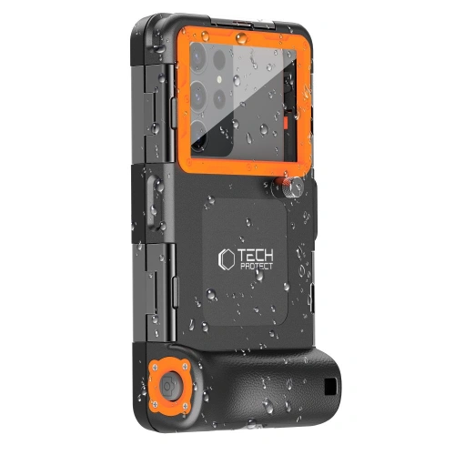 Uniwersalne etui wodoodporne Tech-Protect IPX8 Universal Diving Waterproof Case black/orange