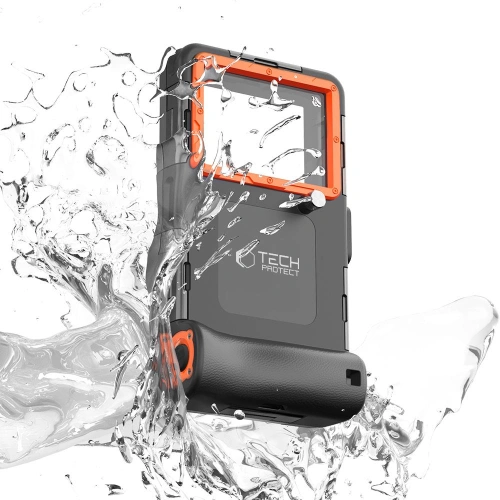 Uniwersalne etui wodoodporne Tech-Protect IPX8 Universal Diving Waterproof Case black/orange
