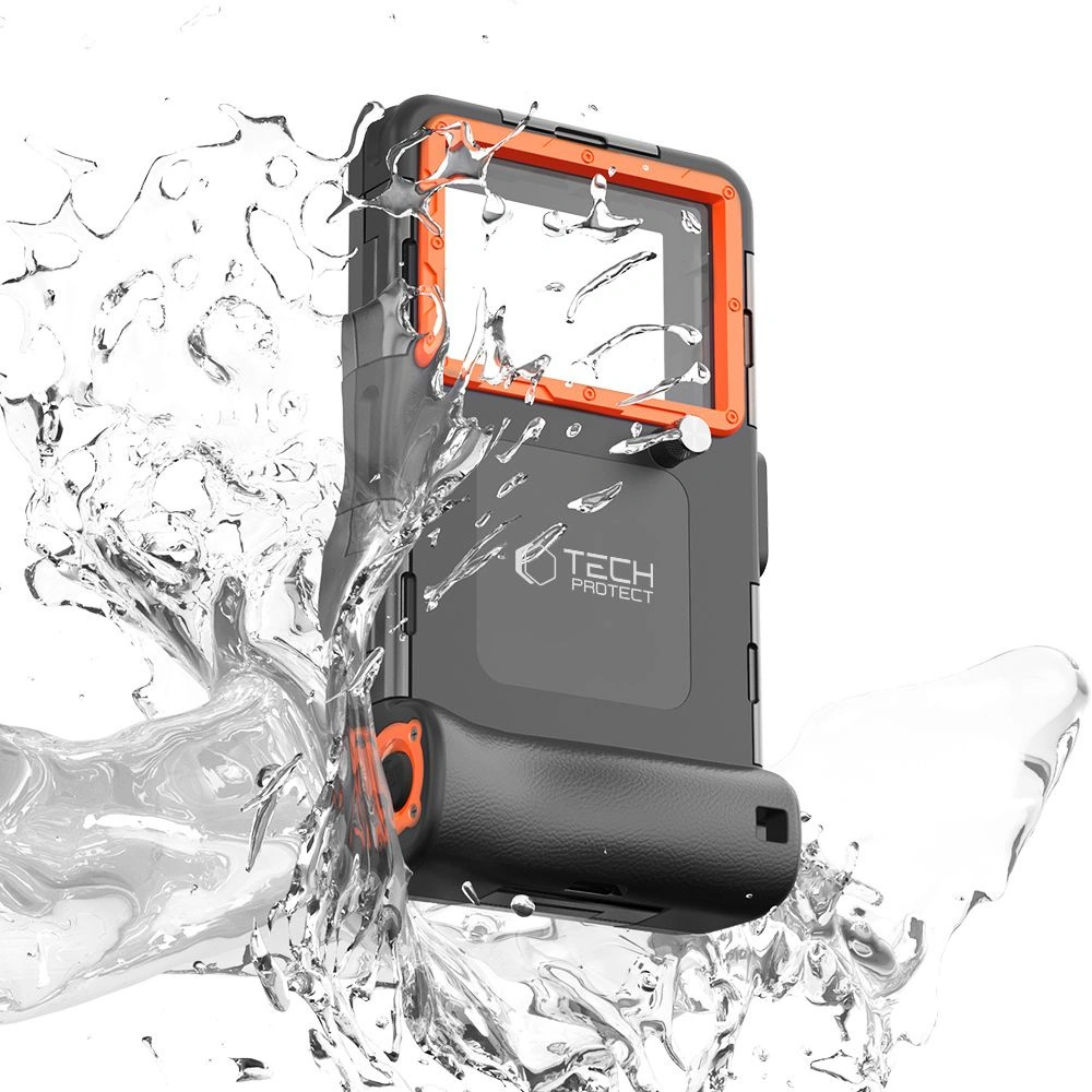 Wholesale Tech-Protect IPX8 Universal Diving Waterproof Case black/orange - THP2902 - {ean13} - Hurt