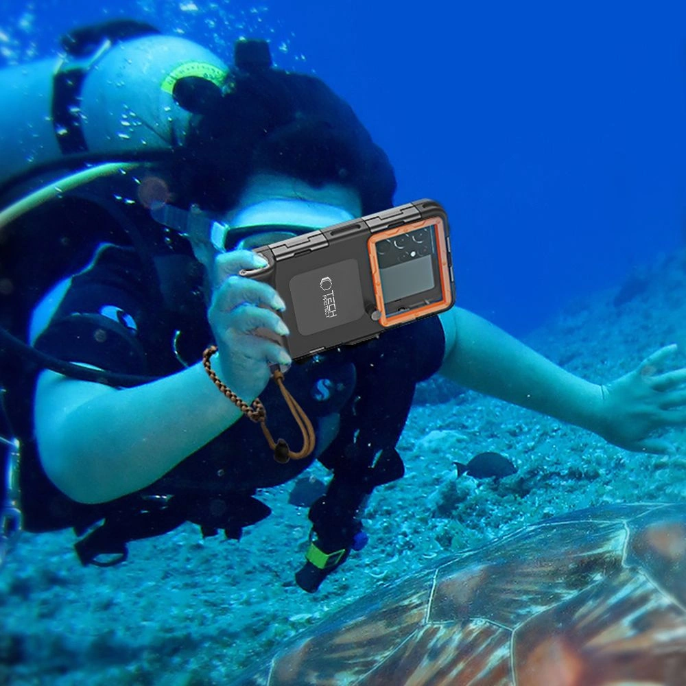 Wholesale Tech-Protect IPX8 Universal Diving Waterproof Case black/orange - THP2902 - {ean13} - Hurt