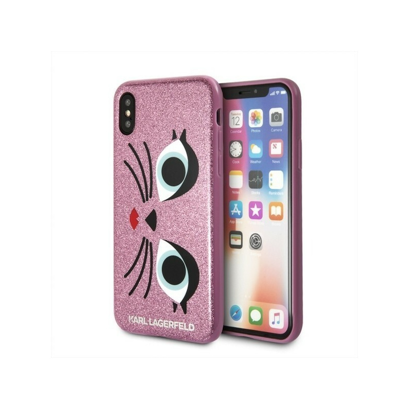 Hurtownia Karl Lagerfeld - 3700740410943 - KLD201PNK - Karl Lagerfeld KLHCPXGLCHPI iPhone X hard case pink/różowy K-Paris - B2B homescreen