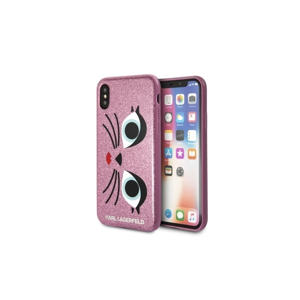 Hurtownia GSM - Karl Lagerfeld KLHCPXGLCHPI husă dură pentru iPhone X roz/różowy K-Paris - KLD201PNK - {ean13} - Hurt