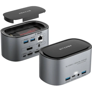 Hurtownia GSM - Dokkoló állomás 14in1 Blitzwolf BW-TH12 DC, 4xUSB-A 3.0, 3xUSB-C, M.2 SATA 3.0 SSD, 2xHDMI, DP, RJ45, jack 3.5mm - BLZ599 - {ean13} - Hurt