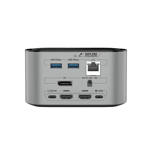 Stacja dokująca 14w1 Blitzwolf BW-TH12 DC, 4xUSB-A 3.0, 3xUSB-C, M.2 SATA 3.0 SSD, 2xHDMI, DP, RJ45, jack 3.5mm