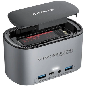 Hurtownia GSM - Dokkoló állomás 14in1 Blitzwolf BW-TH12 DC, 4xUSB-A 3.0, 3xUSB-C, M.2 SATA 3.0 SSD, 2xHDMI, DP, RJ45, jack 3.5mm - BLZ599 - {ean13} - Hurt
