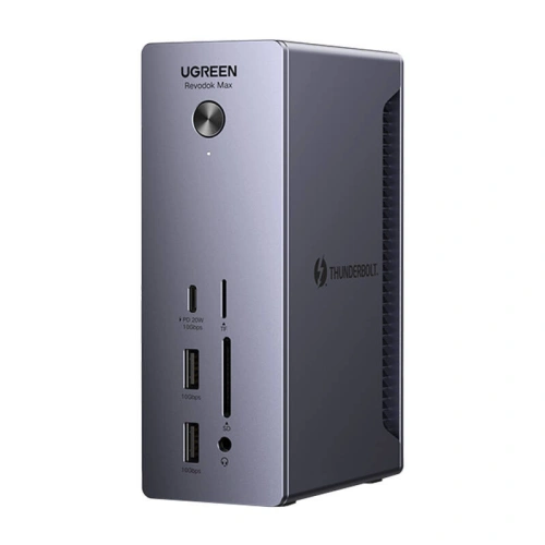 Stacja dokująca UGREEN U710 DC, 4xUSB-A, 2xThunderbolt 4 USB-C, DisplayPort 8K30Hz, RJ45, SD/TF, AUX, USB-C PD 90W szara