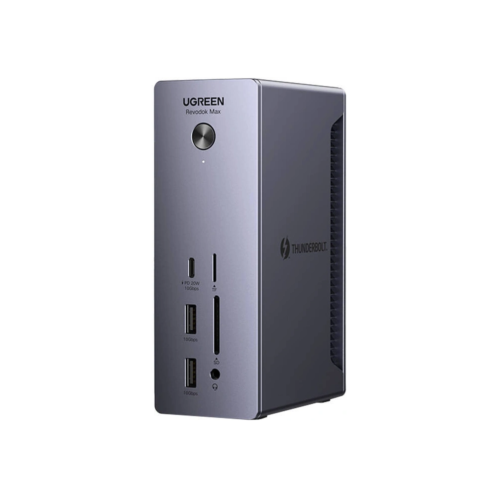 Hurtownia GSM - Stacja dokująca UGREEN U710 DC, 4xUSB-A, 2xThunderbolt 4 USB-C, DisplayPort 8K30Hz, RJ45, SD/TF, AUX, USB-C PD 90W szara - UGR1852 - {ean13} - Hurt