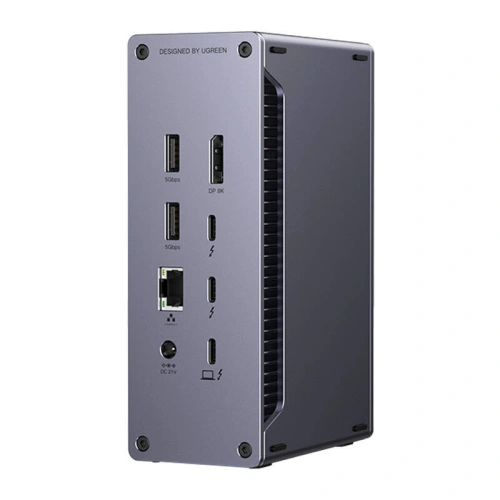 Stacja dokująca UGREEN U710 DC, 4xUSB-A, 2xThunderbolt 4 USB-C, DisplayPort 8K30Hz, RJ45, SD/TF, AUX, USB-C PD 90W szara