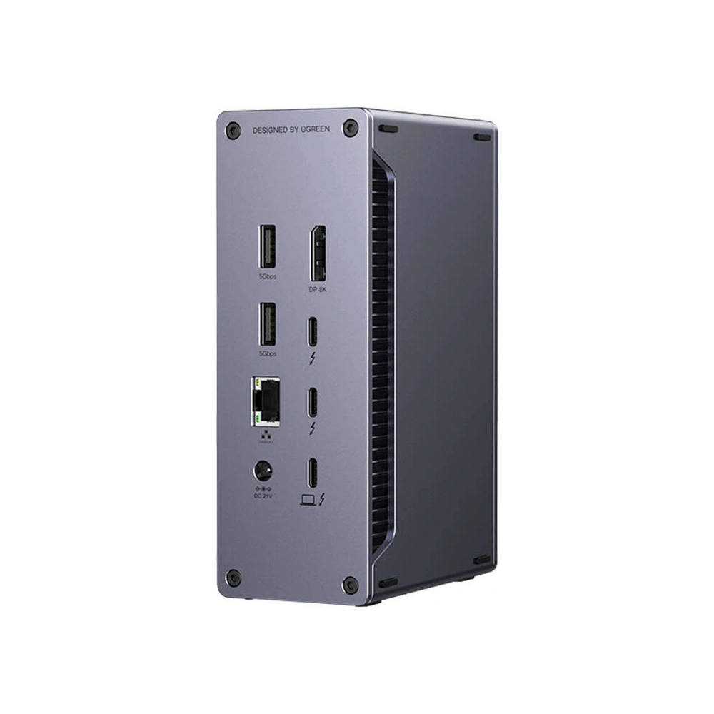 Wholesale UGREEN U710 docking station DC, 4xUSB-A, 2xThunderbolt 4 USB-C, DisplayPort 8K30Hz, RJ45, SD/TF, AUX, USB-C PD 90W grey - UGR1852 - {ean13} - Hurt