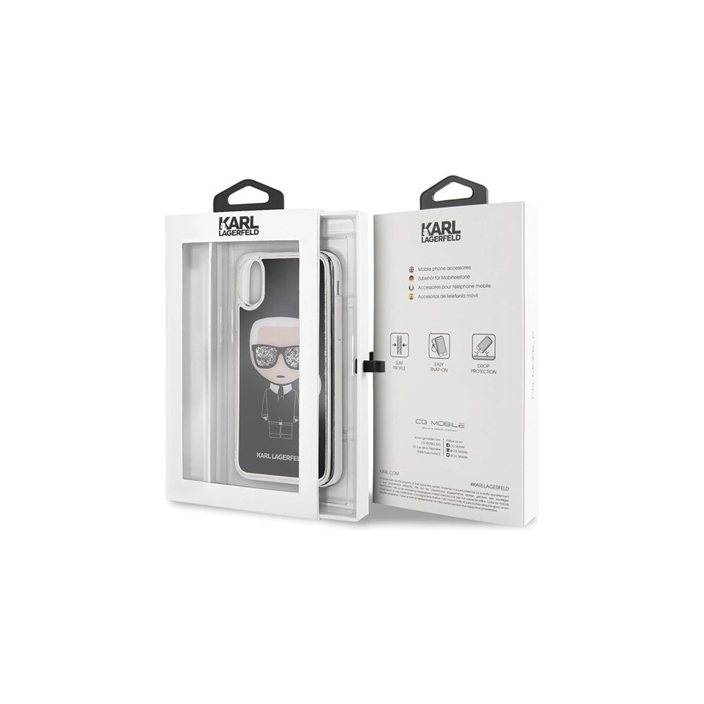 Hurtownia GSM - Karl Lagerfeld KLHCPXICGBK iPhone X/Xs czarny/black Iconic Glitter - KLD202BLK - {ean13} - Hurt